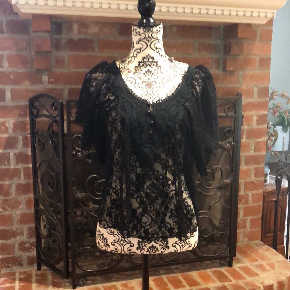 LF black lace top